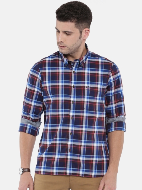 

Arrow Sport Men Blue & Brown Slim Fit Checked Casual Shirt
