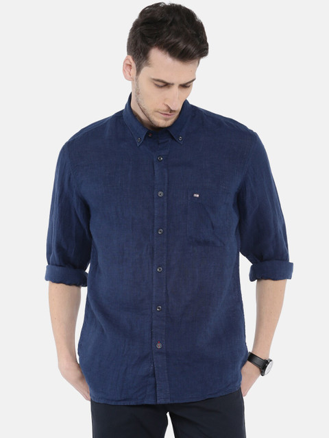 

Arrow Sport Men Navy Classic Regular Fit Solid Casual Sustainable Shirts, Navy blue