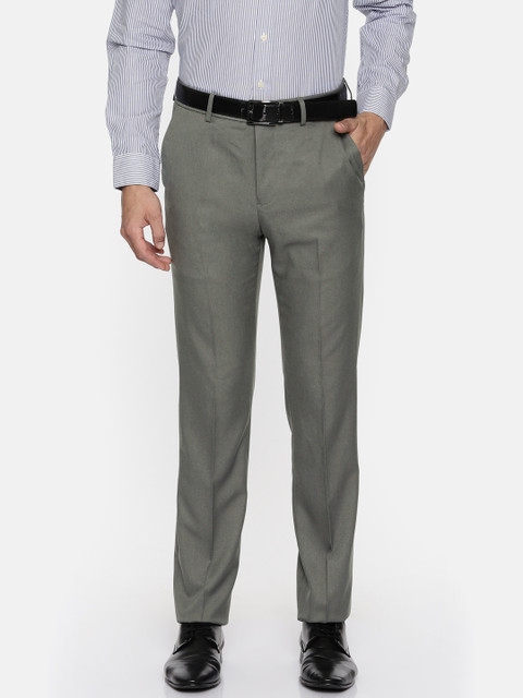

Arrow Men Grey Tapered Fit Solid Formal Trousers