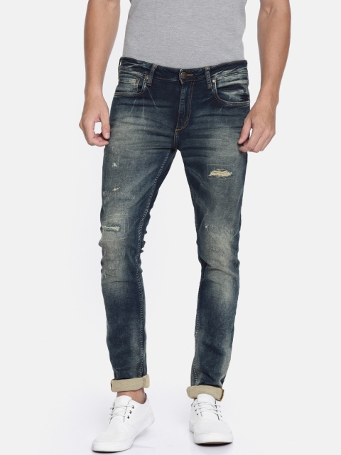 

Jack & Jones Men Blue Skinny Fit Low-Rise Mildly Distressed Stretchable Jeans