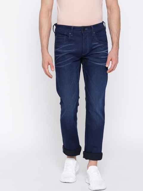 

Jack & Jones Men Navy Blue Regular Fit Mid-Rise Clean Look Stretchable Jeans