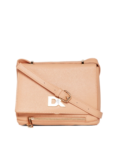 

Diana Korr Peach-Coloured Solid Sling Bag