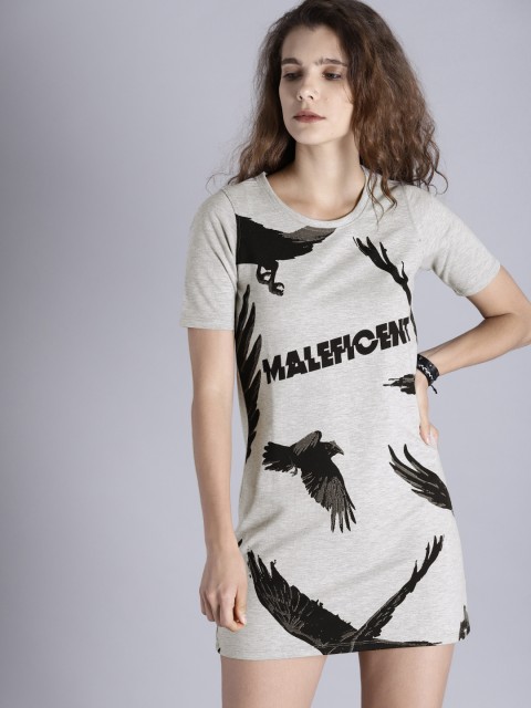 

Kook N Keech Women Grey Printed T-shirt Dress