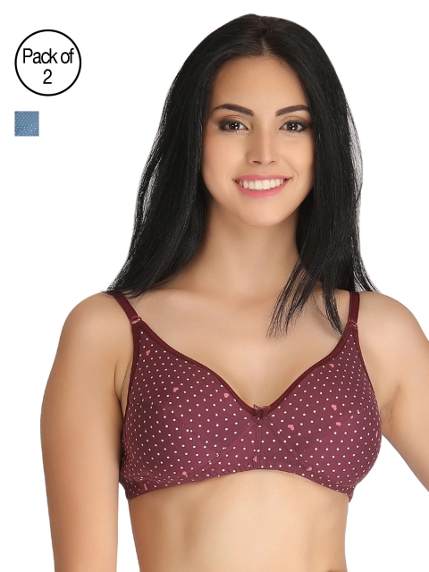 

Clovia Pack Of 2 Bra, Maroon