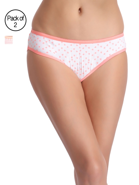 

Clovia Women Set Of 2 Bikini Briefs PN1096R20, White
