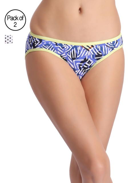 

Clovia Women Set Of 2 Bikini Briefs PN1099R20, Blue