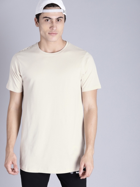

Kook N Keech Disney Men Beige Solid Longline T-shirt