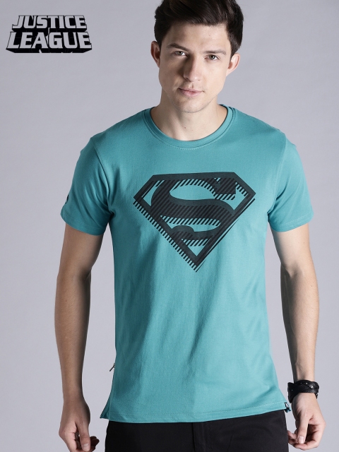 

Justice League Men Blue Printed Round Neck T-shirt