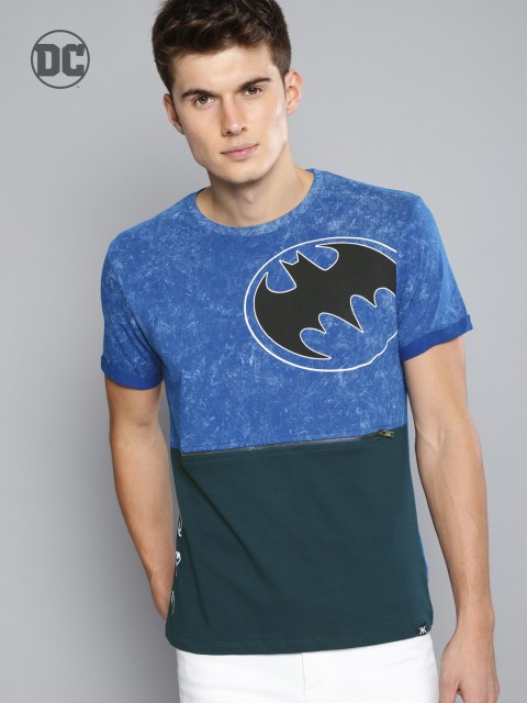 

Justice League Men Blue Colourblocked Round Neck Pure Cotton T-shirt
