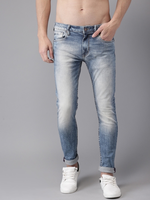 

HERE&NOW Men Blue Skinny Fit Mid-Rise Clean Look Stretchable Jeans