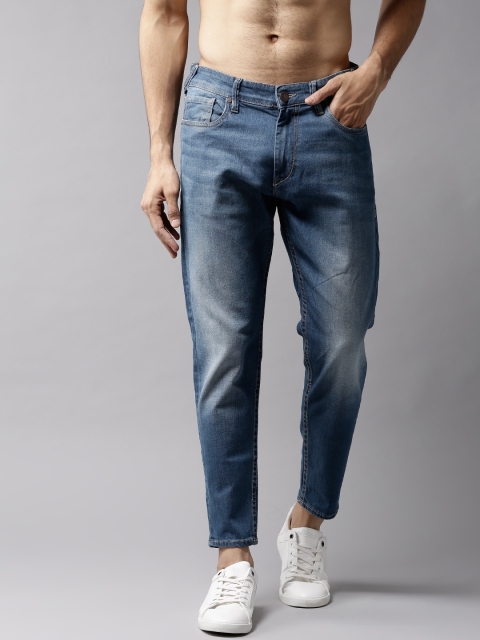 

HERE&NOW Men Blue Slim Fit Cropped Mid-Rise Clean Look Stretchable Jeans