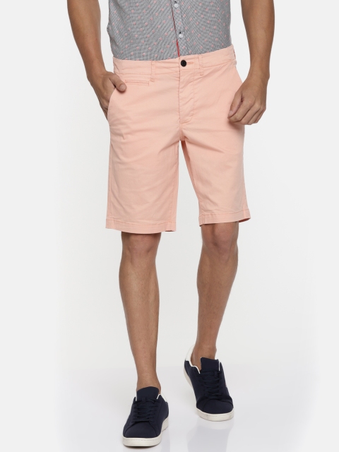 

Jack & Jones Men Pink Solid Regular Fit Chino Shorts