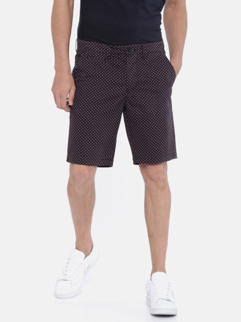 

Jack & Jones Men Navy Blue Printed Regular Fit Chino Shorts