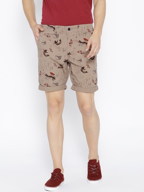 

Jack & Jones Men Brown Printed Regular Fit Shorts
