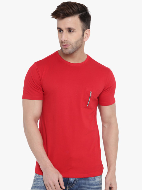 

GRITSTONES Men Red Printed Round Neck T-shirt