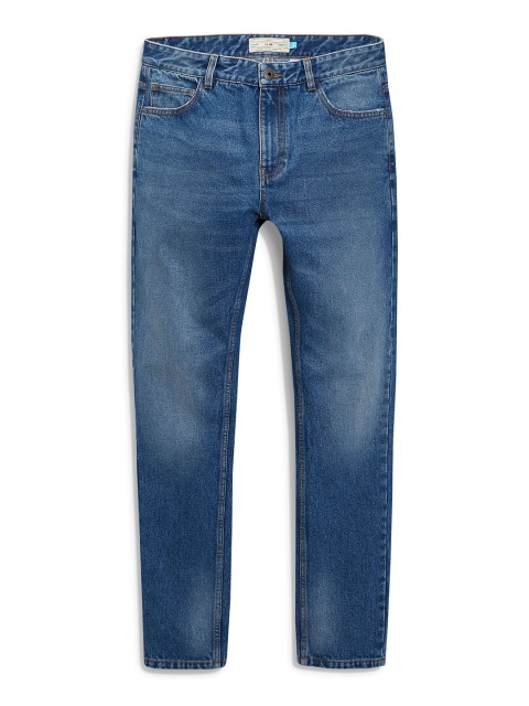 

next Men Blue Relaxed Fit Mid-Rise Clean Look Jeans