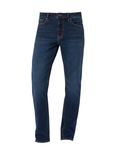 

next Men Navy Blue Slim Fit Mid-Rise Clean Look Stretchable Jeans