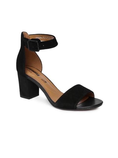 

Clarks Women Black Solid Deva Mae Suede Heels