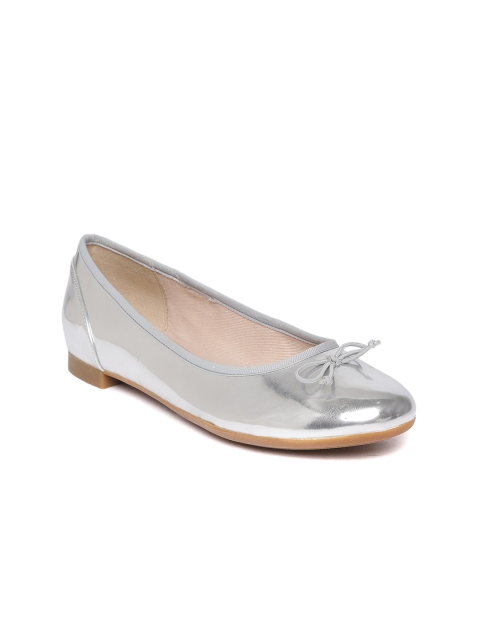 

Clarks Women Silver-Toned Solid Ballerinas