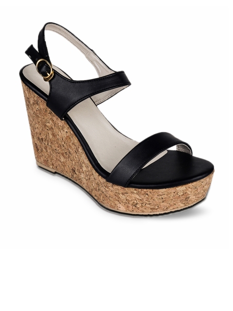 

Shoetopia Women Black Solid Sandals