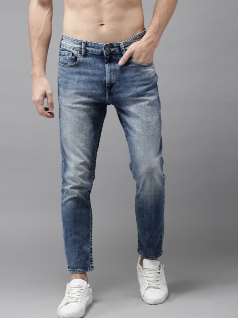 

HERE&NOW Men Blue Slim Fit Cropped Mid-Rise Clean Look Stretchable Jeans