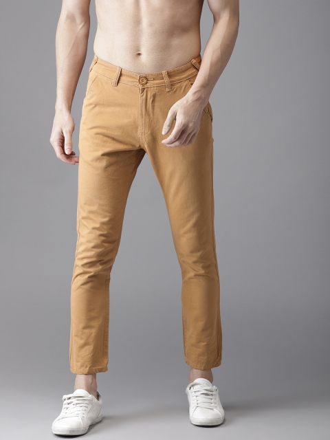 

HERE&NOW Men Beige Slim Fit Solid Cropped Chinos