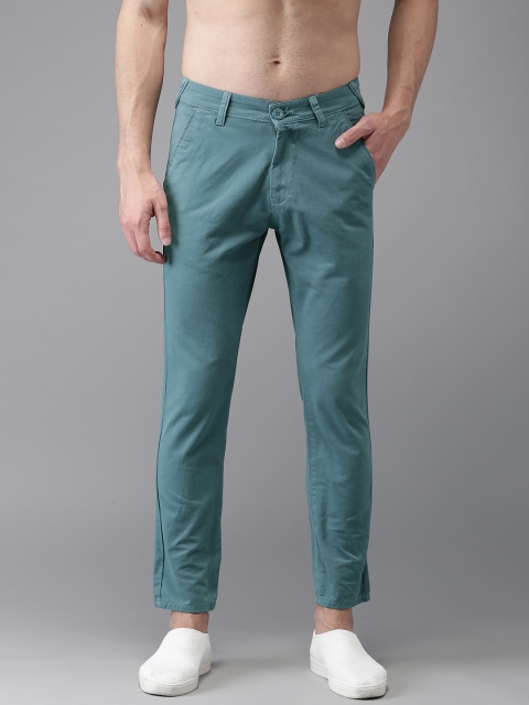 

HERE&NOW Men Blue Slim Fit Solid Cropped Chinos