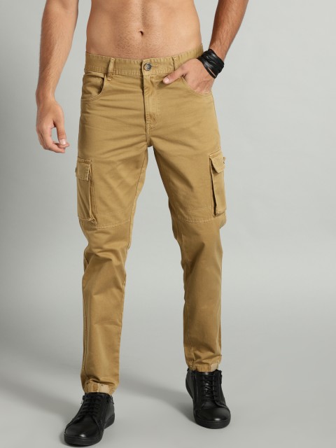 

Roadster Men Khaki Regular Fit Solid Cargos