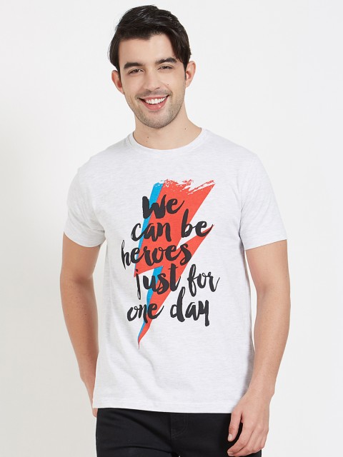 

Redwolf Men Grey Printed David Bowie - Heroes T-shirt