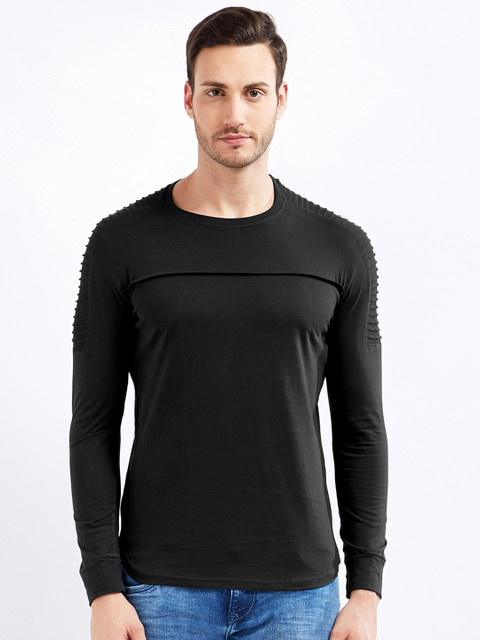 

Maniac Men Black Solid Round Neck T-shirt