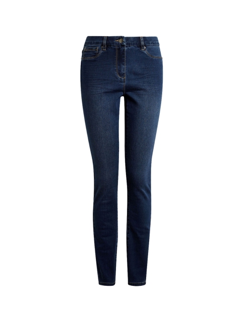 

next Women Blue Regular Fit Mid-Rise Clean Look Stretchable Jeans