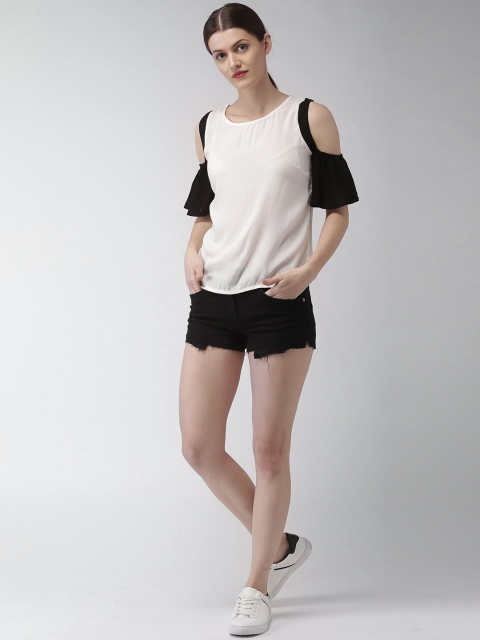 

Mast & Harbour Women Off-White Solid Top