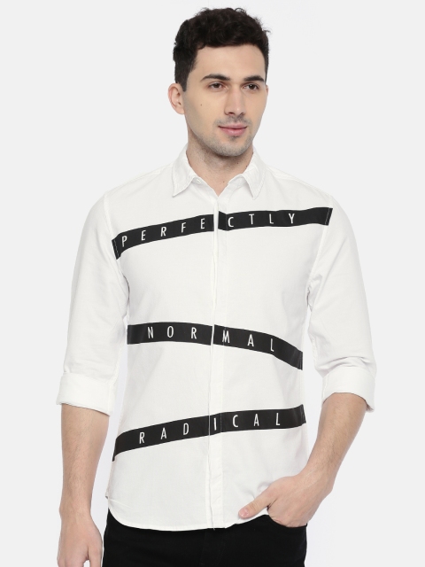 

Jack & Jones Men White Regular Fit Printed Casual Shirt