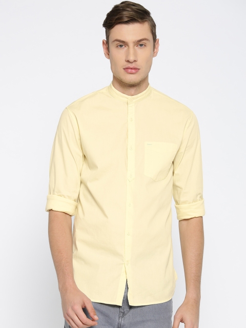 

Jack & Jones Men Yellow Slim Fit Solid Casual Shirt