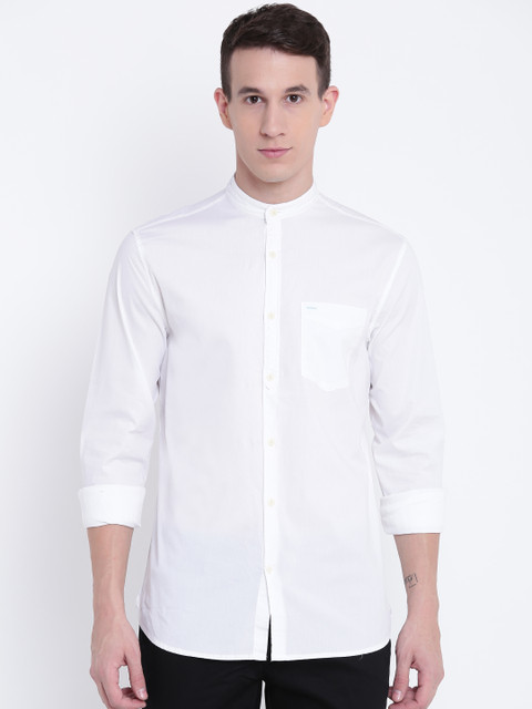 

Jack & Jones Men White Slim Fit Solid Casual Shirt