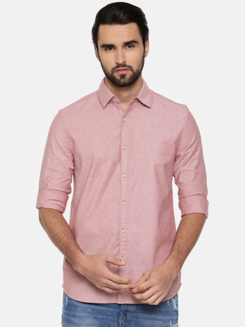

Jack & Jones Men Pink Slim Fit Solid Casual Shirt
