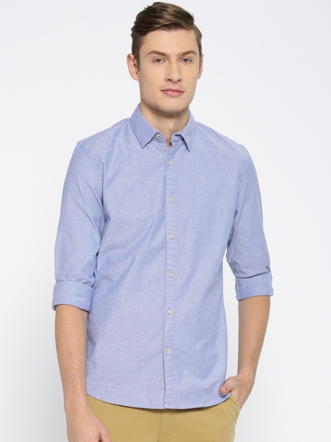 

Jack & Jones Men Blue Slim Fit Solid Casual Shirt