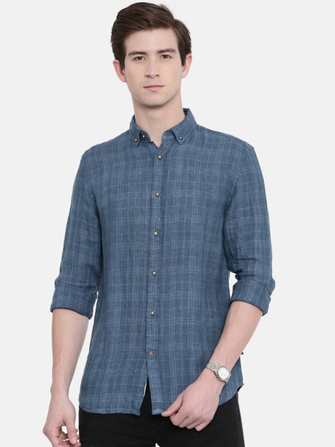 

Jack & Jones Men Blue Slim Fit Checked Casual Shirt