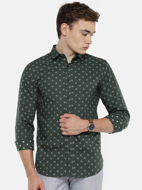 

Jack & Jones Men Green Slim Fit Printed Casual Shirt