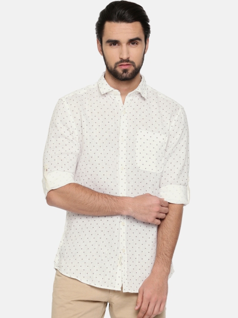 

Jack & Jones Men White Printed Casual Shirt