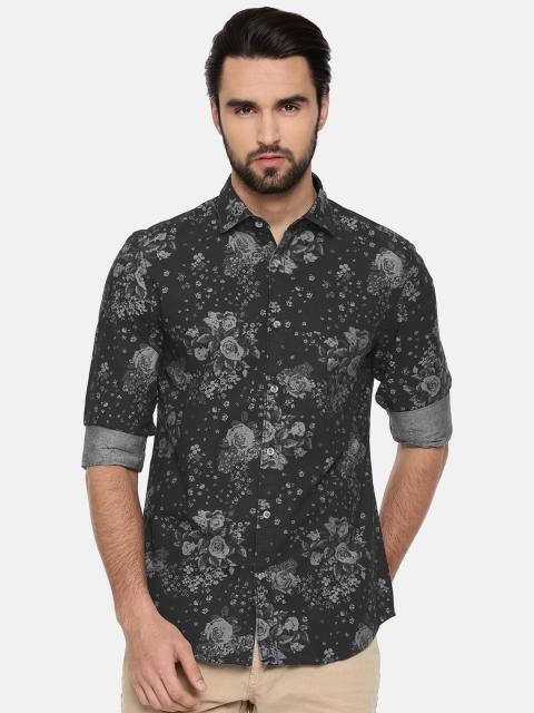 

Jack & Jones Men Black & Grey Slim Fit Printed Casual Shirt