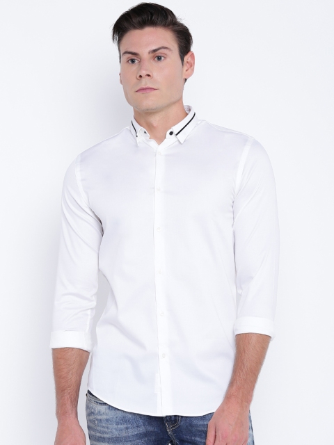 

Jack & Jones Men White Regular Fit Solid Casual Shirt