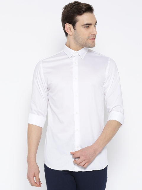 

Jack & Jones Men White Regular Fit Solid Smart Casual Shirt