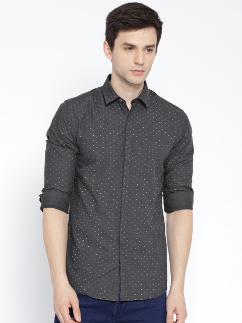 

Jack & Jones Men Charcoal Grey Regular Fit Printed Casual Shirt