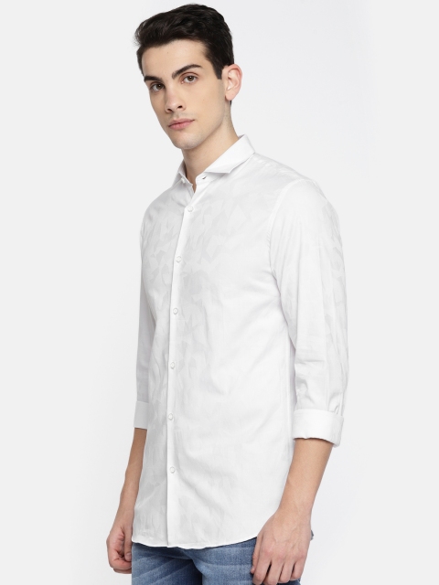 

Jack & Jones Men White Slim Fit Solid Semiformal Shirt