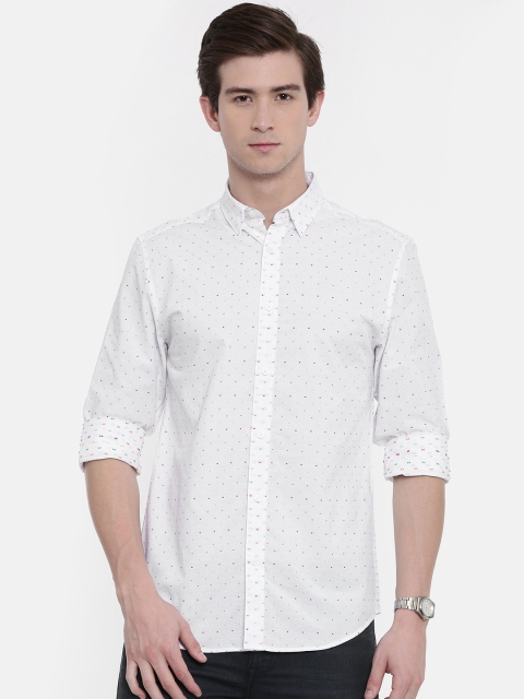 

Jack & Jones Men White Slim Fit Self Design Casual Shirt