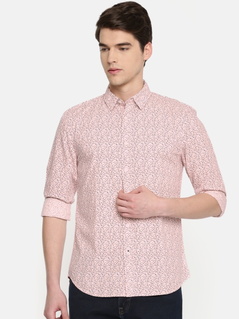 

Jack & Jones Men Peach-Coloured Regular Fit Printed Casual Shirt