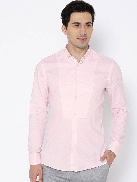 

Jack & Jones Men Pink Slim Fit Self-Design Semiformal Shirt