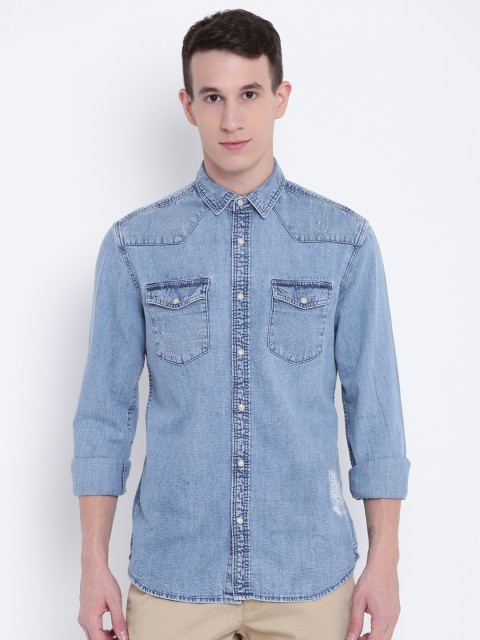 

Jack & Jones Men Blue Slim Fit Solid Casual Shirt