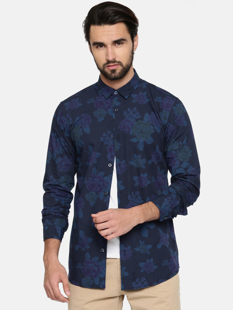 

Jack & Jones Men Navy Blue Slim Fit Printed Casual Shirt